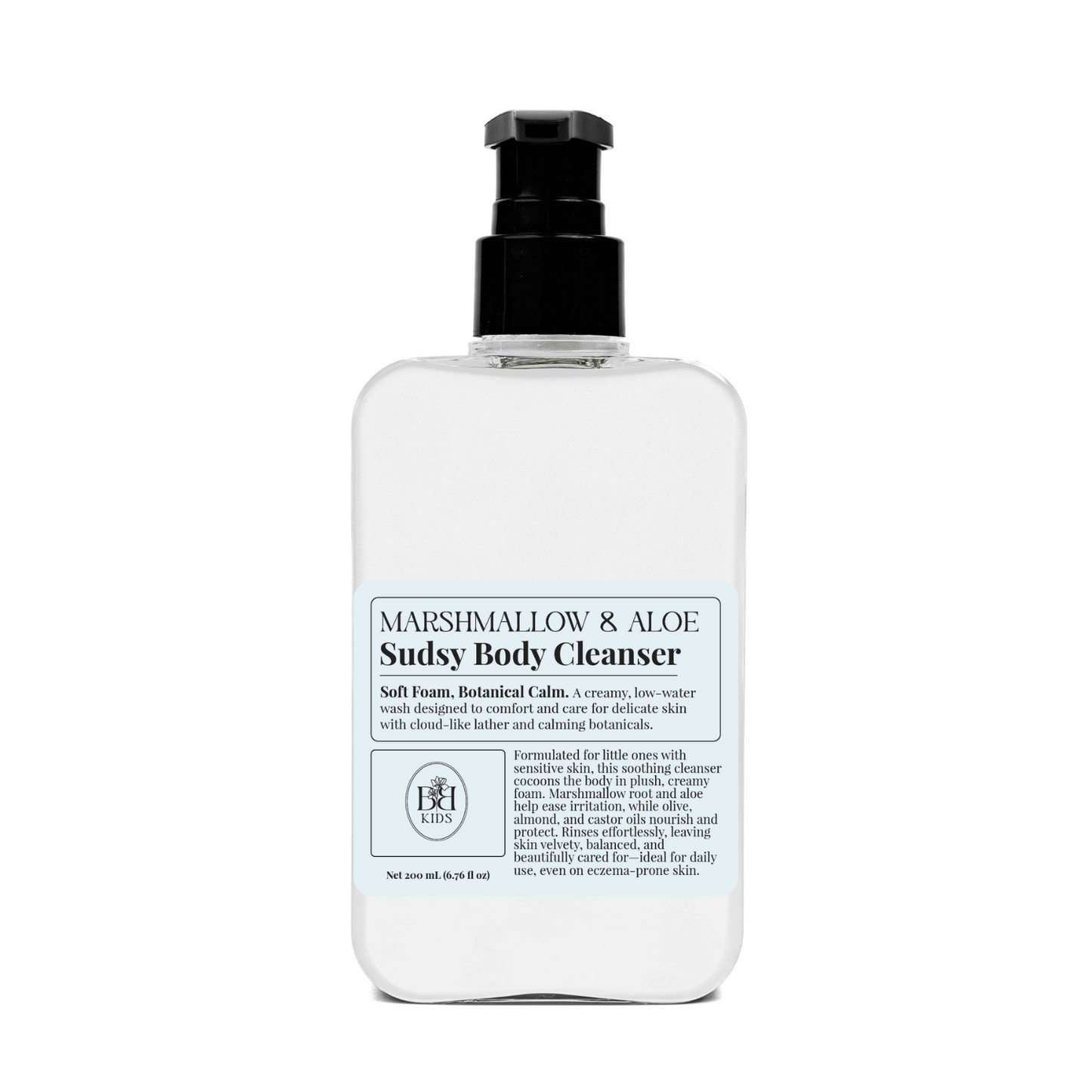 Butter & Blush KIDS – Marshmallow & Aloe Sudsy Body Cleanser (200 ml pump bottle)