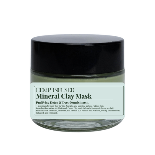 Hemp-Infused Mineral Clay Mask (100 g glass jar)