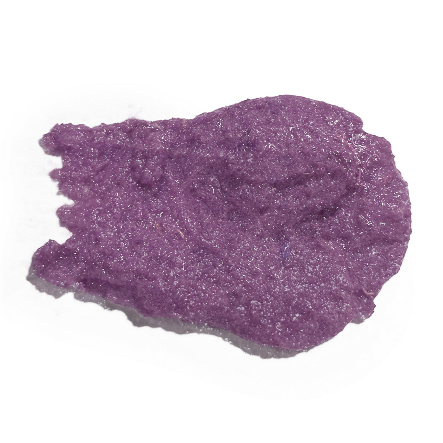 Swirl of shimmering purple body scrub