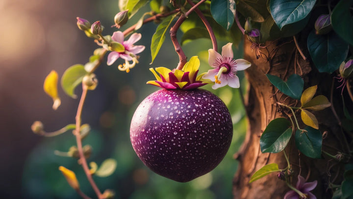 Passion Fruit, source of Passiflora Edulis in Touch Me in Petals Illuminating Body Oil
